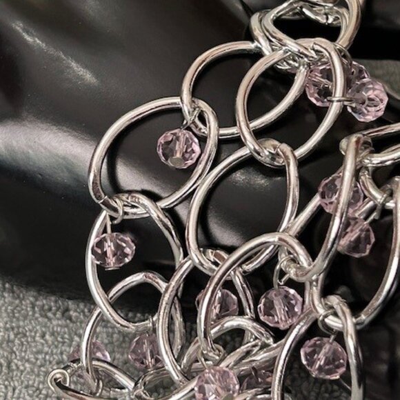 Pink & Silver Necklace and Bracelet - Picture 4 of 6